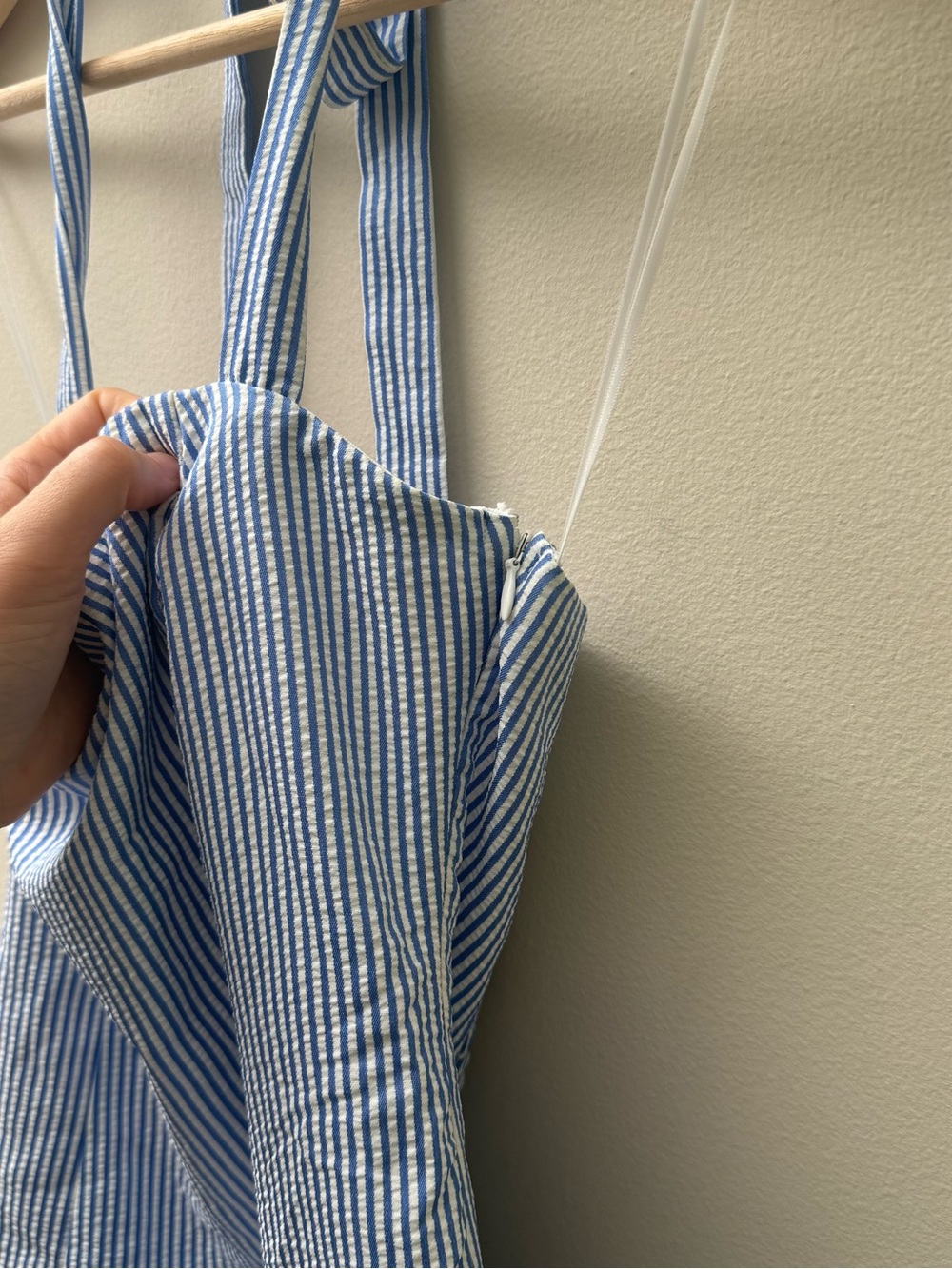 Edikted Pinstripe Bubble Skirt Halter Mini Dress - Picture 4 of 10